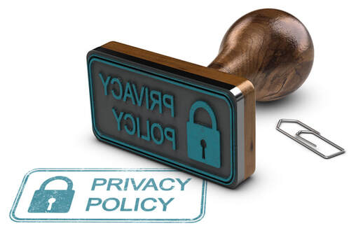 Rubber stamp that says privacy policy on it