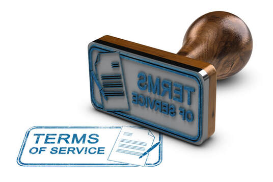 Rubber stamp that says terms of service
